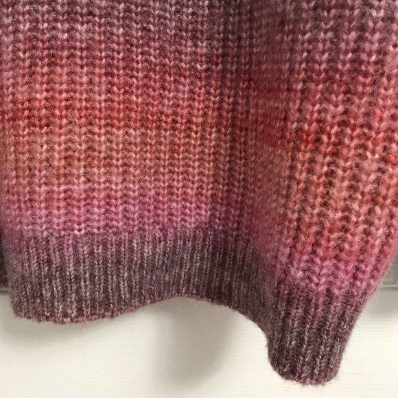 NWOT DESIGN LAB Ombre Cowl Neck Sweater Top Long Sleeve Mauve Brown Pink - Picture 3 of 6